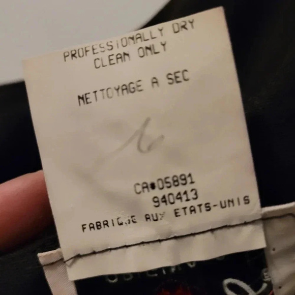 Vintage LANG ORIGINALS black cream crochet fringed sleeveless dress, size 10 - Picture 5 of 6